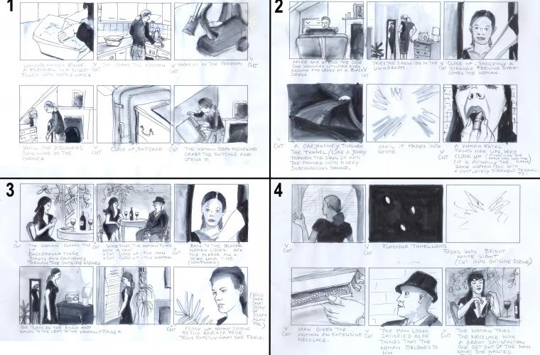 Storyboard for 'Mirror' Creative Showcase of Madeleine Duba